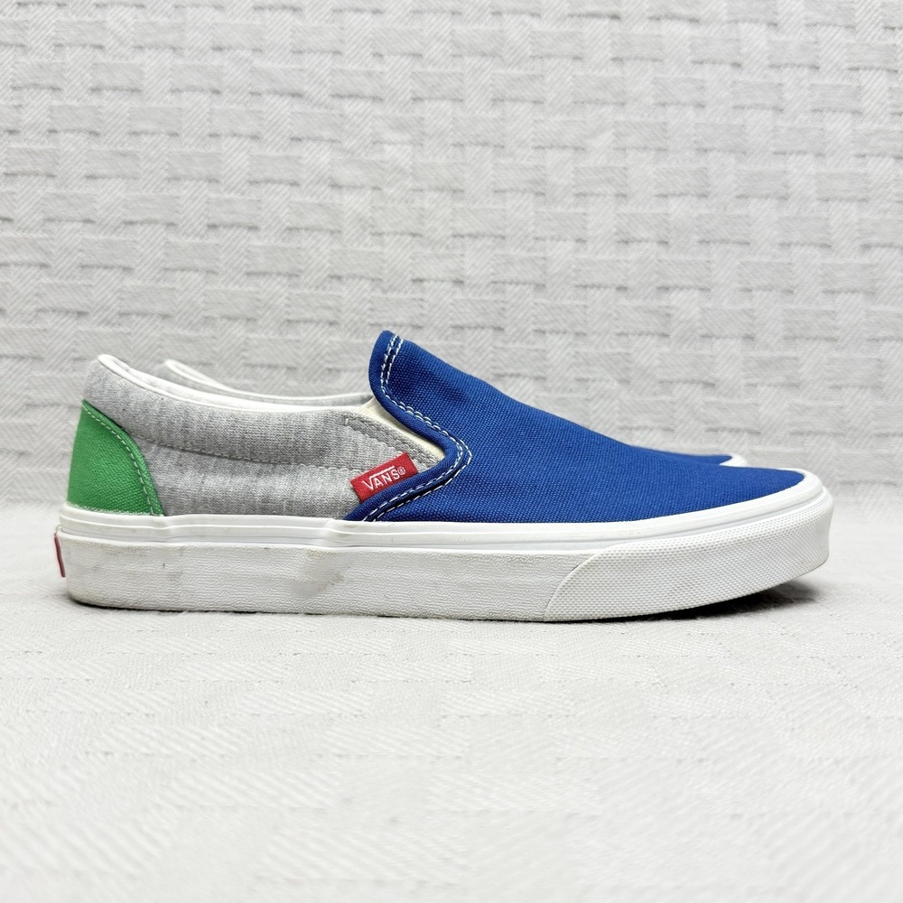 VANS Classic Slip-On Shoes Womens‎ Size 9 Blue Gray Green Canvas Slip-On